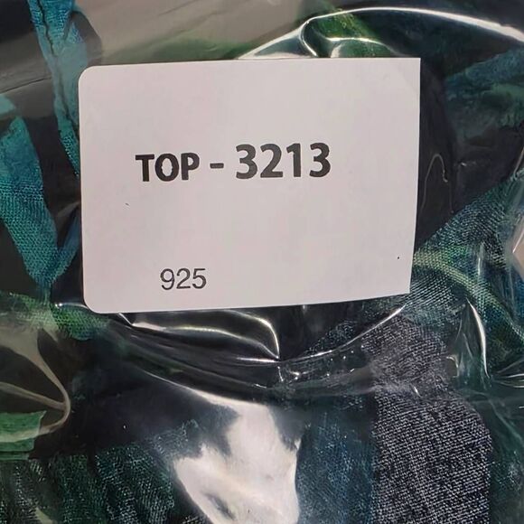 Old Navy Black Green Tropical Print Blouse M - Picture 7 of 7